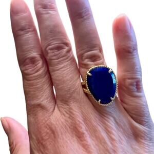 EFFY ENY Women's 14K Goldplated Sterling Silver & Lapis Lazuli Ring - Size 7 NWT